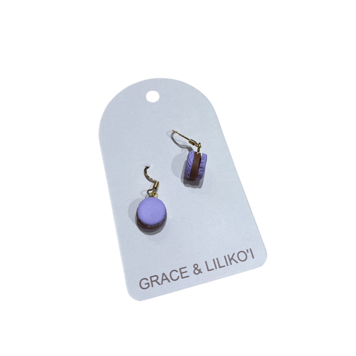 Purple Macaron Earring