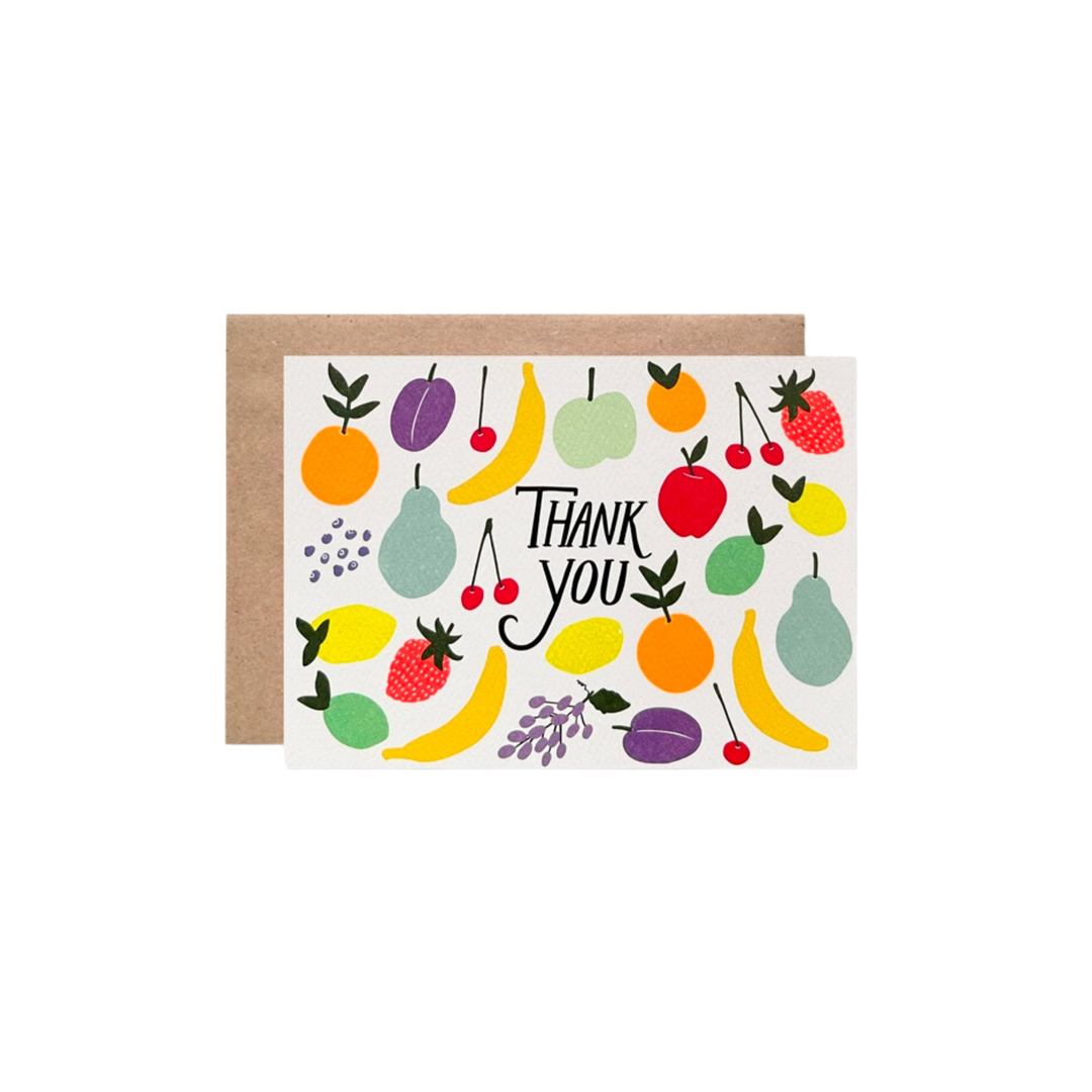 Thank You Neon Fruit Card