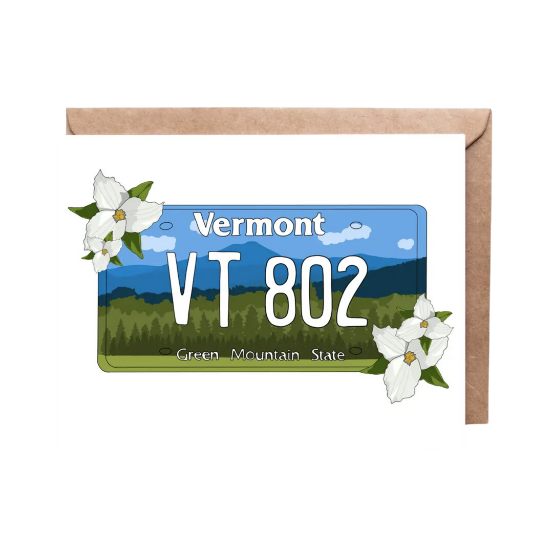 Vermont License Plate Card