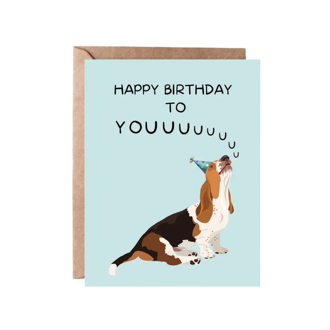 Birthday Dog Greeting Card | Basset Hound Howl