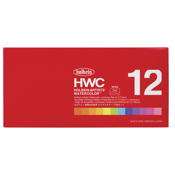 Holbein Artists' Luminous Watercolors - Set of 12 (5 ml)