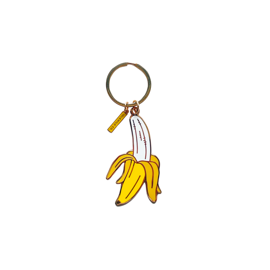 banana enamel keychain