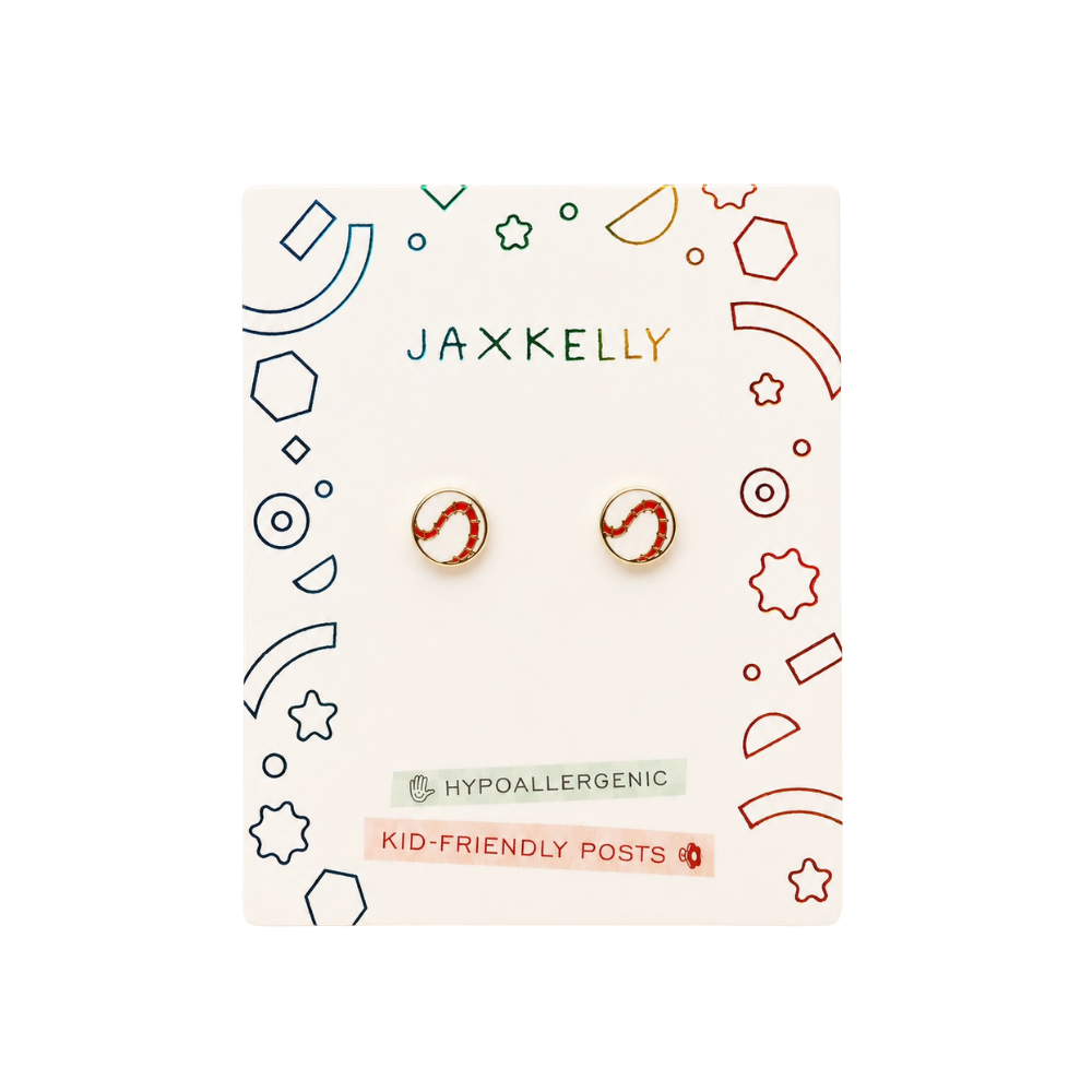 Softball Enamel Flat Back Kids Earrings