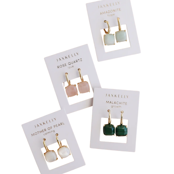 Gemstone Mini Drop Earrings