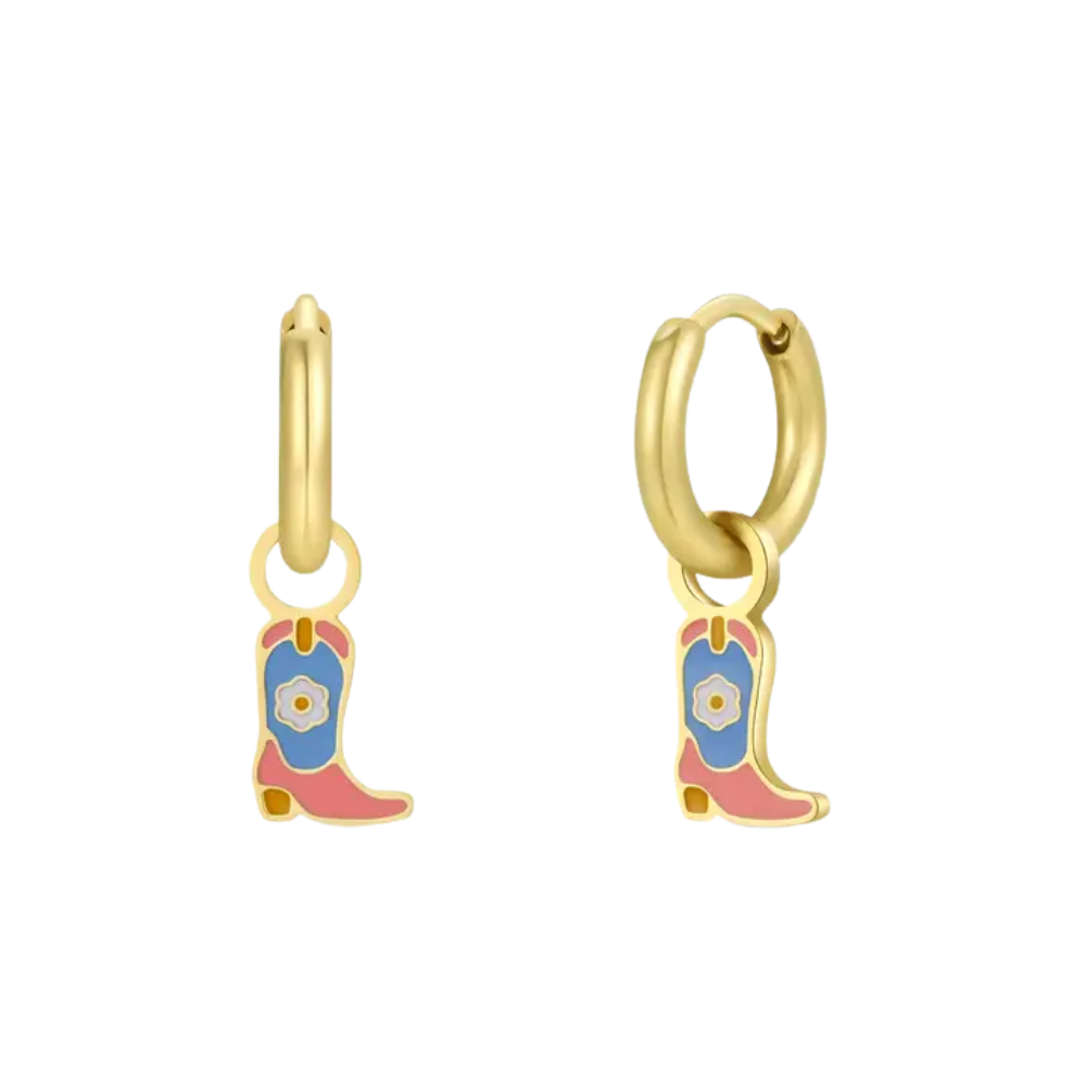Boot Charm Hoop Earrings