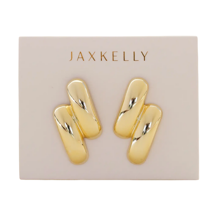 Gold Double Bold Bar Earrings