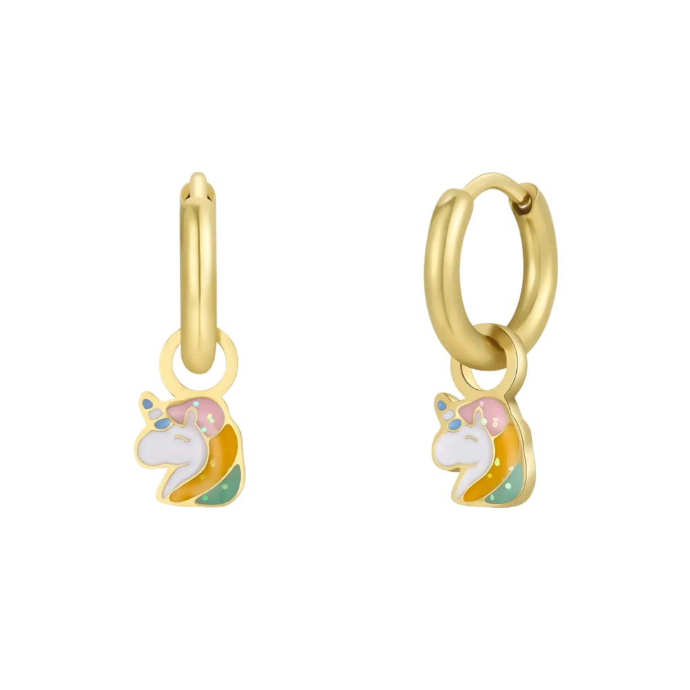 Unicorn Charm Hoop Earrings