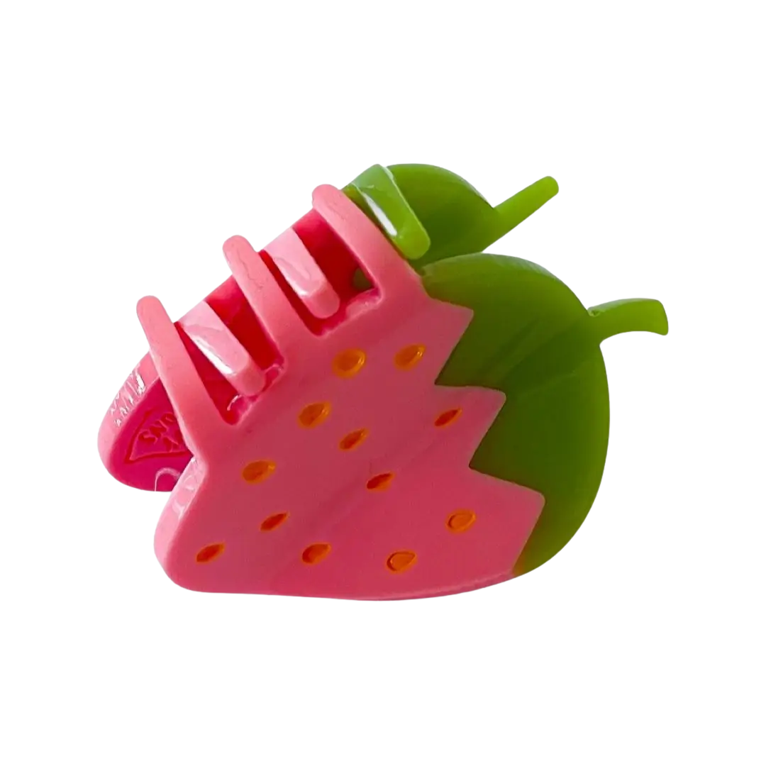 Mini Pink Strawberry Hair Claw Clip