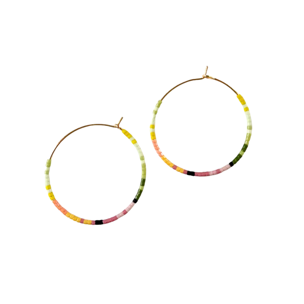 Beaded Hoop Earrings