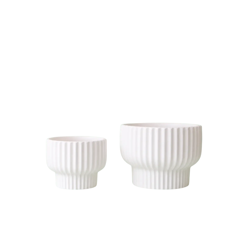 Presley Pedestal Planter White