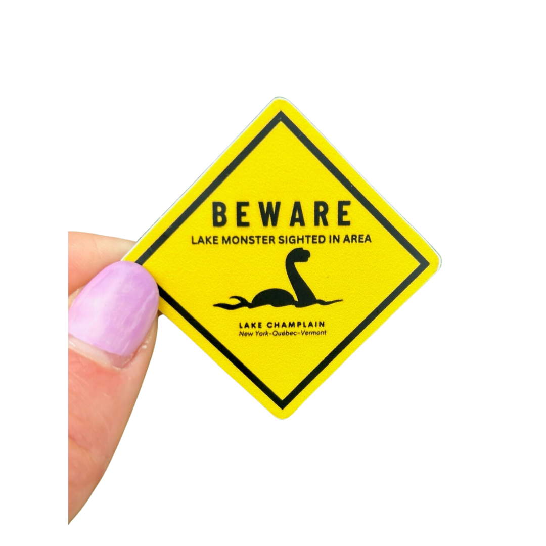 Beware Lake Monster Champ Sticker