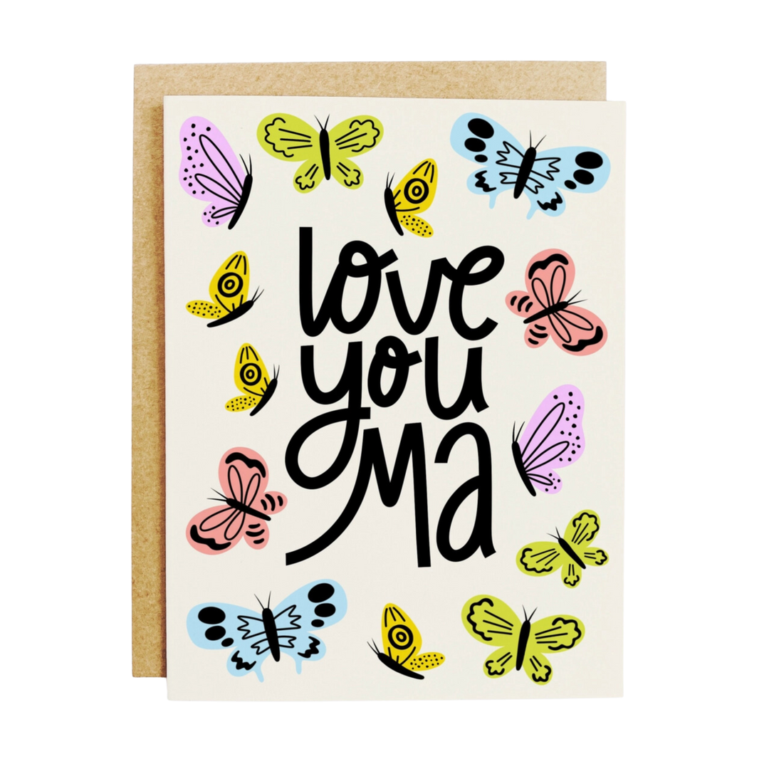 Love You Ma Butterfly Card