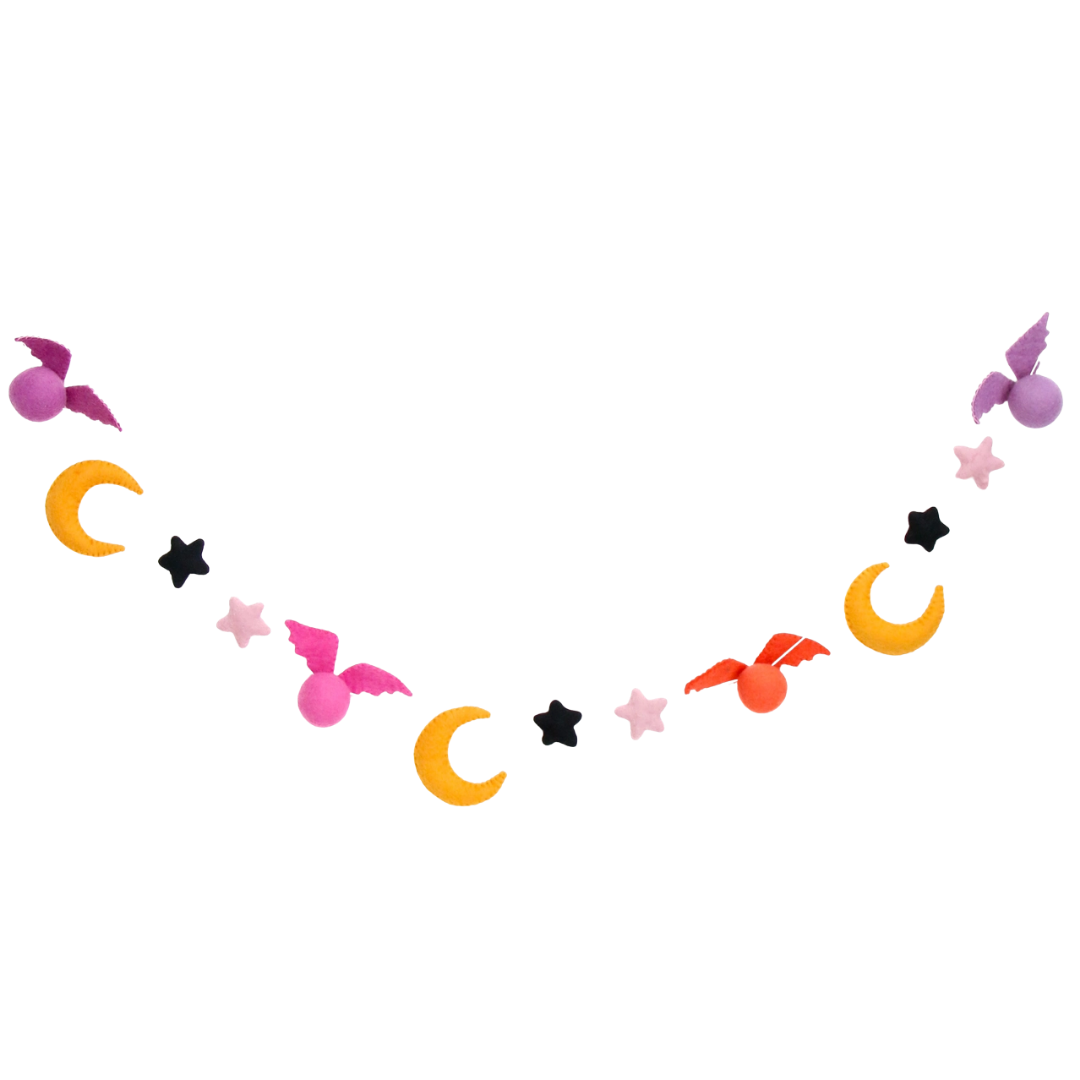 Bat and Moon Felt Halloween Garland