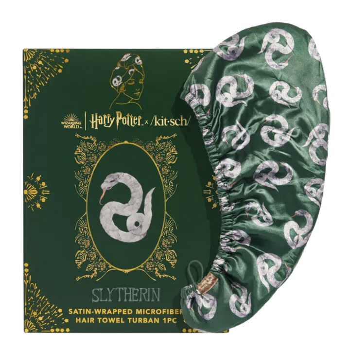 Harry Potter X Kitsch Satin-Wrapped Hair Towel - Slytherin