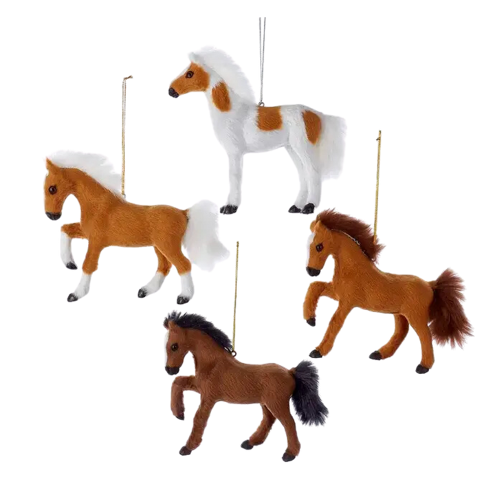 Plastic Plush Horse Ornament