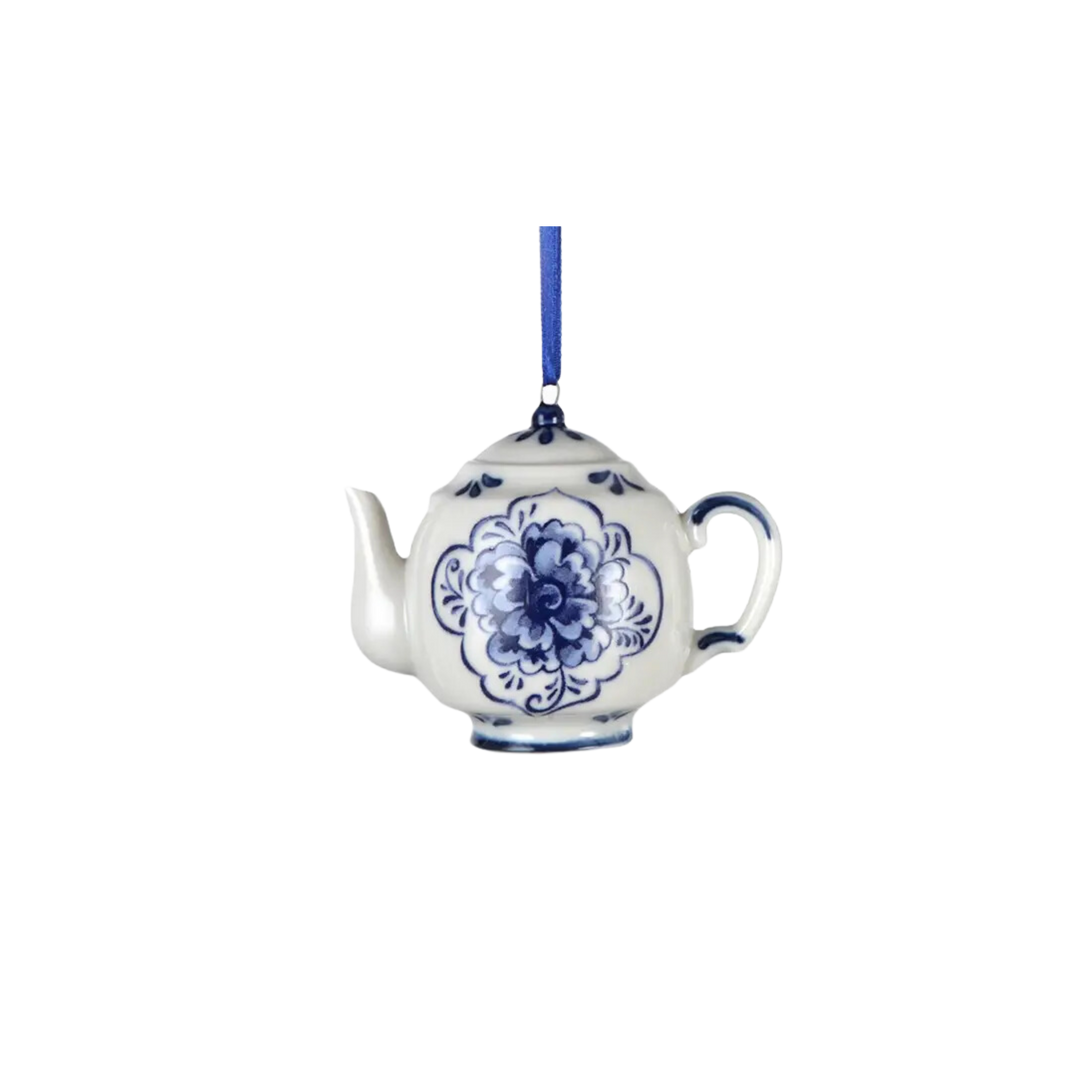 Porcelain Blue Teapot Ornaments