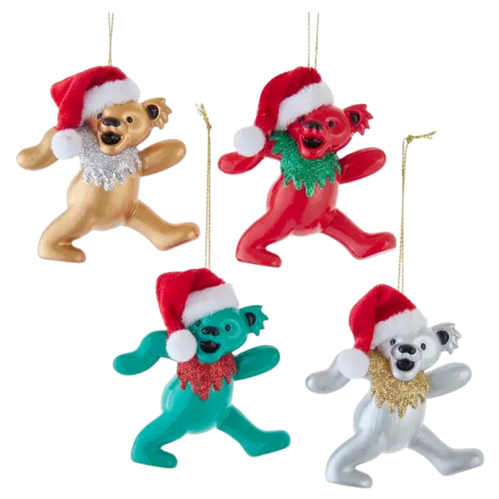 Grateful Dead Bears + Santa Hat