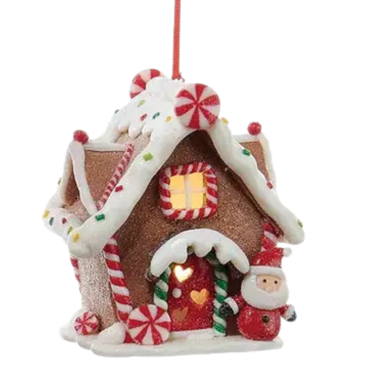 Gingerbread LED House Ornament