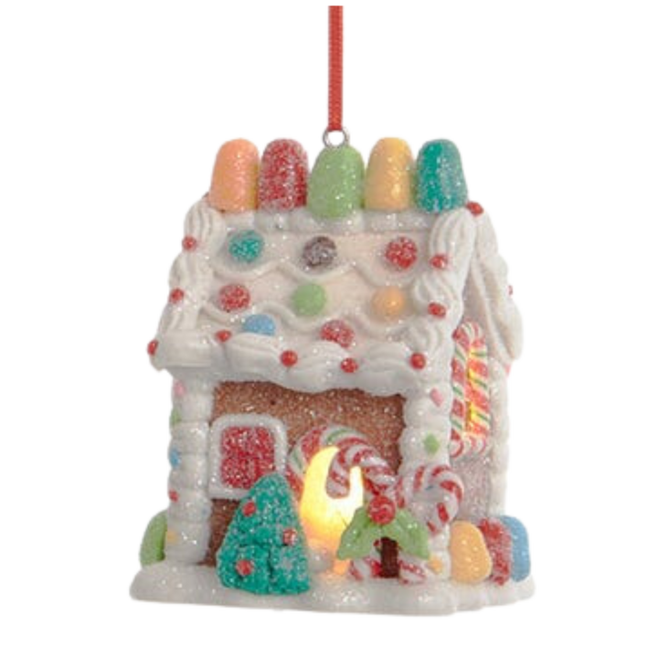 Gingerbread LED Candy House Ornament