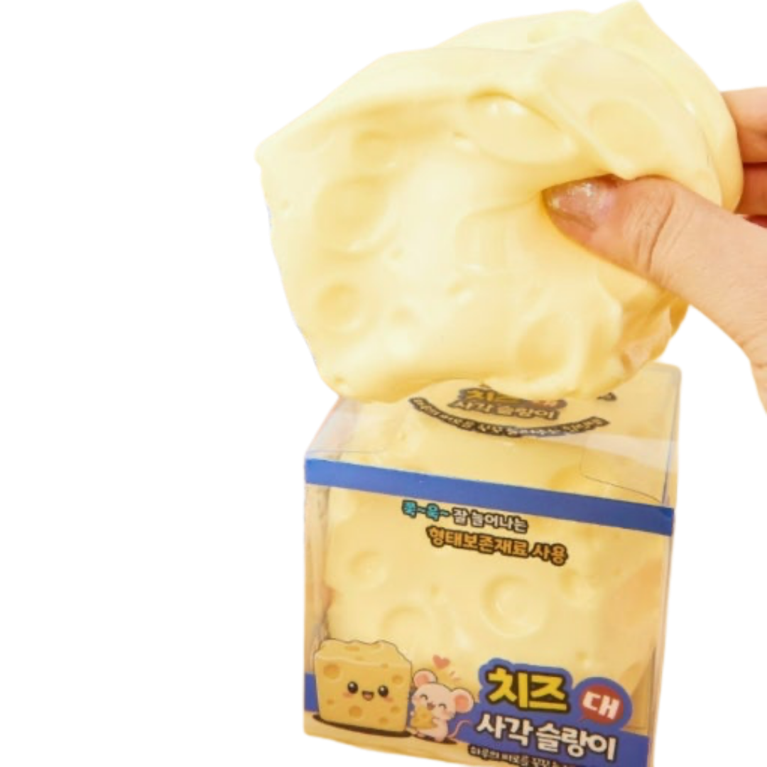 Super Soft & Stretchy Cheese Cube Squishy- Large!