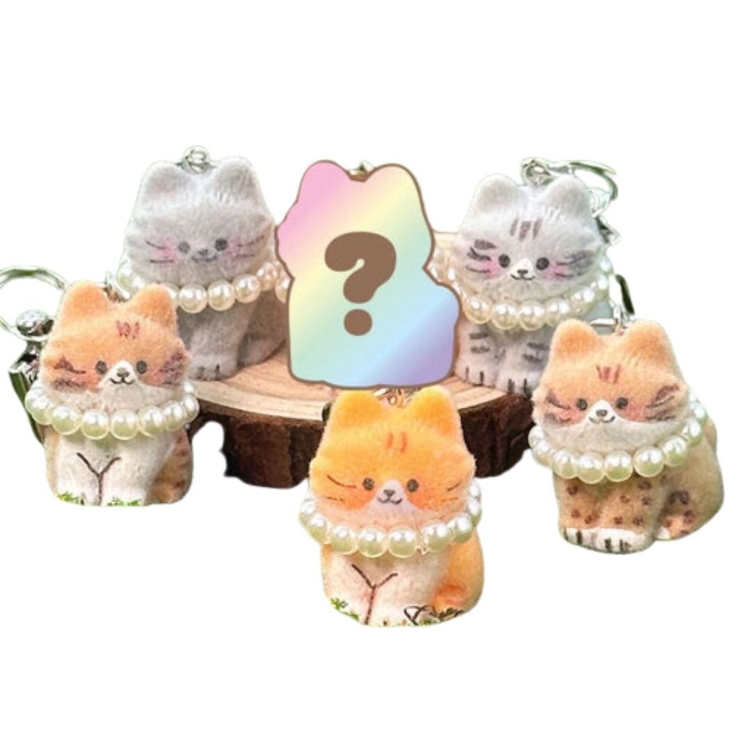 Fluffy Cat Diy Keychain Kit – Surprise Blind Box Charm