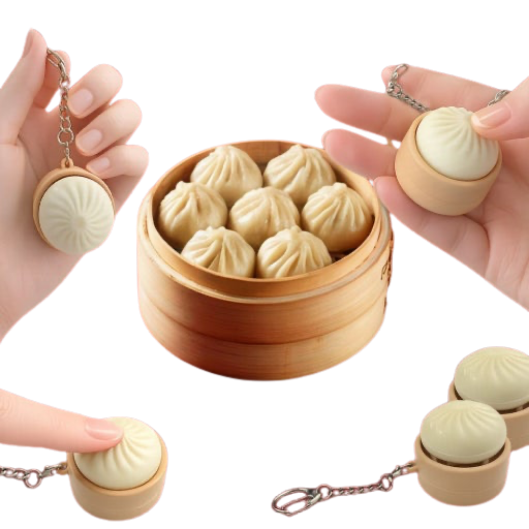Original Dumpling Clicker Keyring – Mini Stress Relief Figet