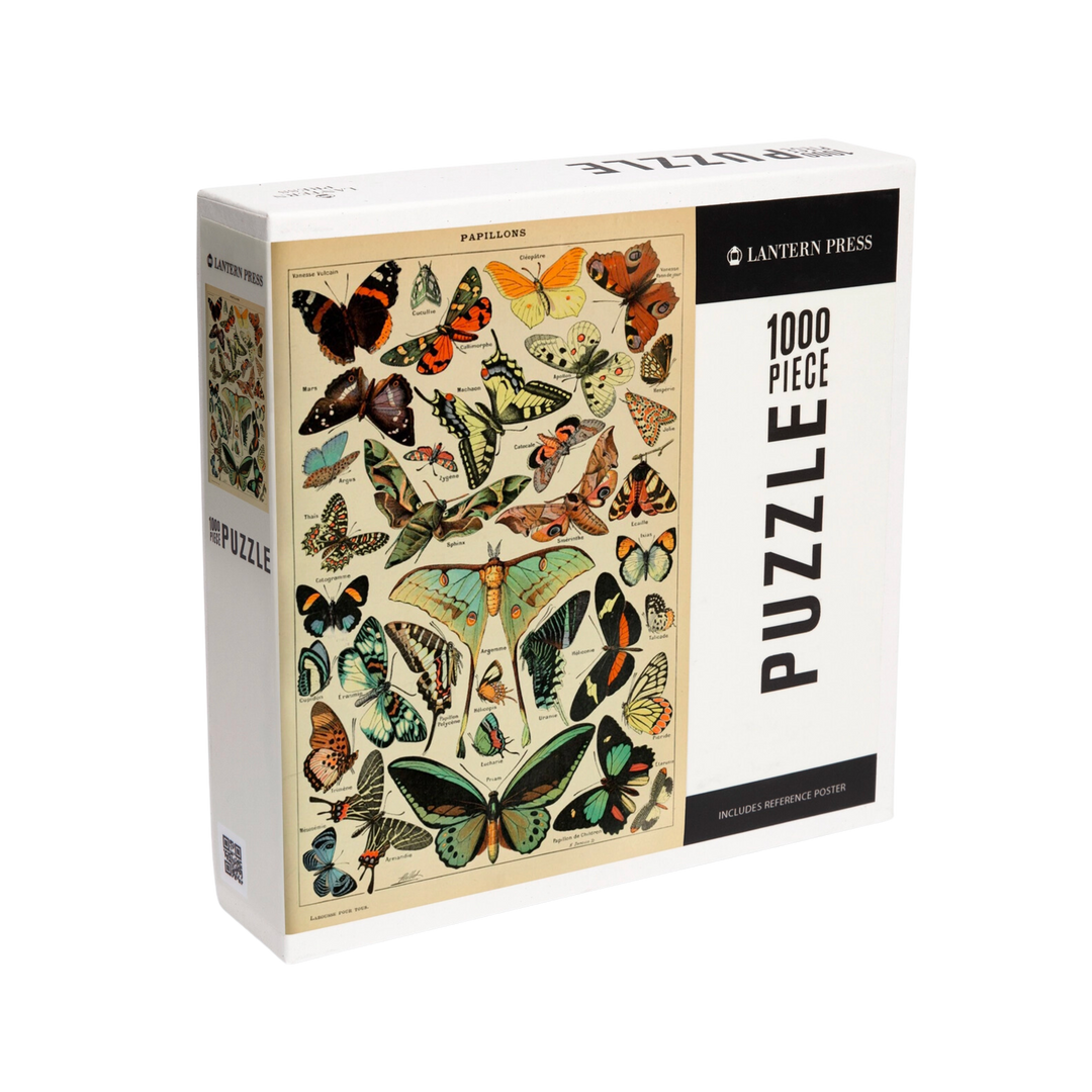 Butterflies, Vintage Bookplate - 1000pc Puzzle