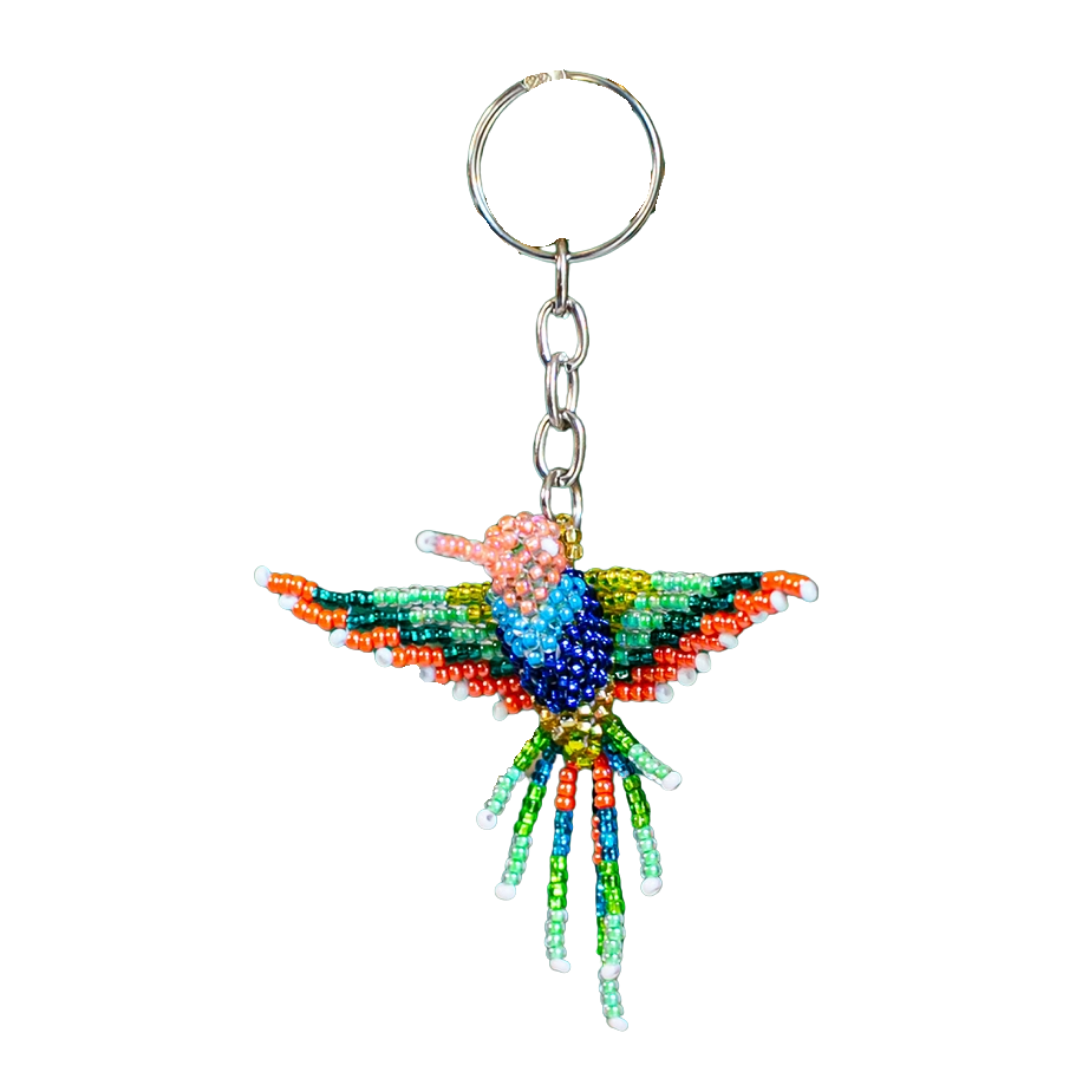 Beaded Hummingbird Keychain