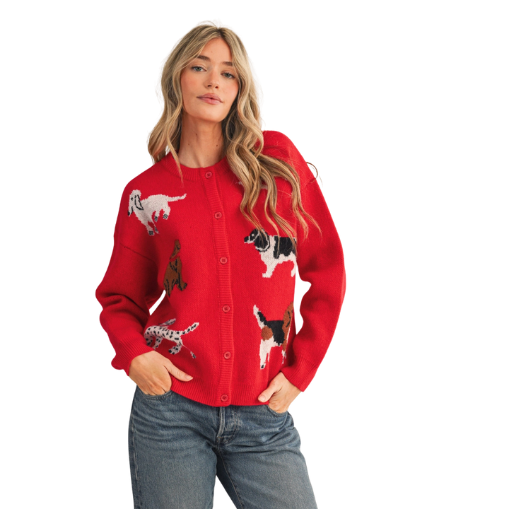 Dog Knit Sweater Cardigan