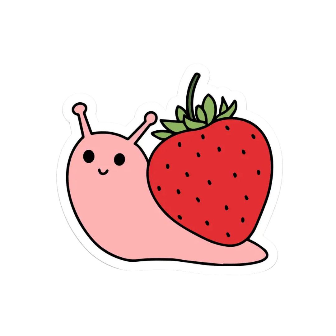 Strawberry Snail Vinyl Sticker