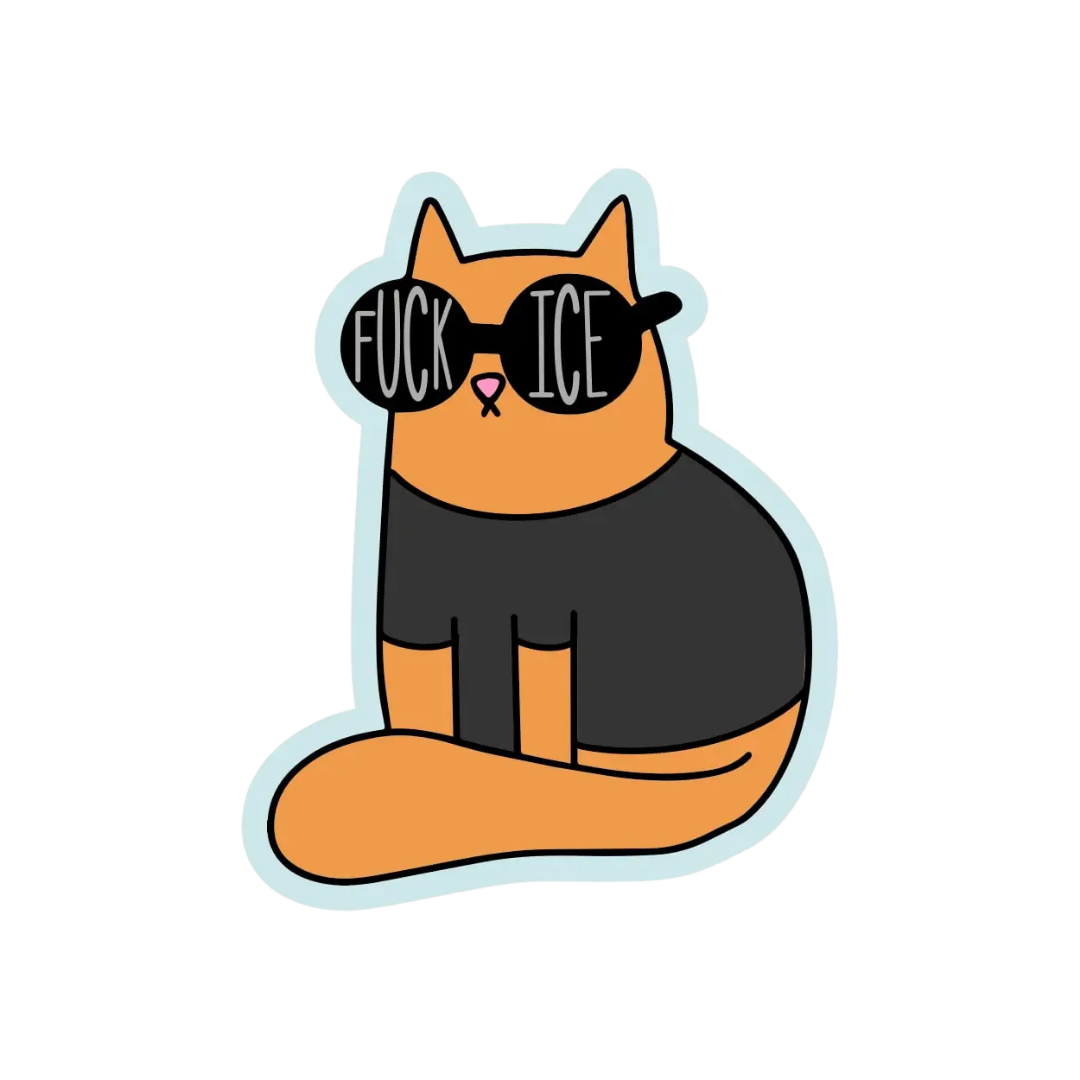 Fuck Ice Cat Vinyl Sticker