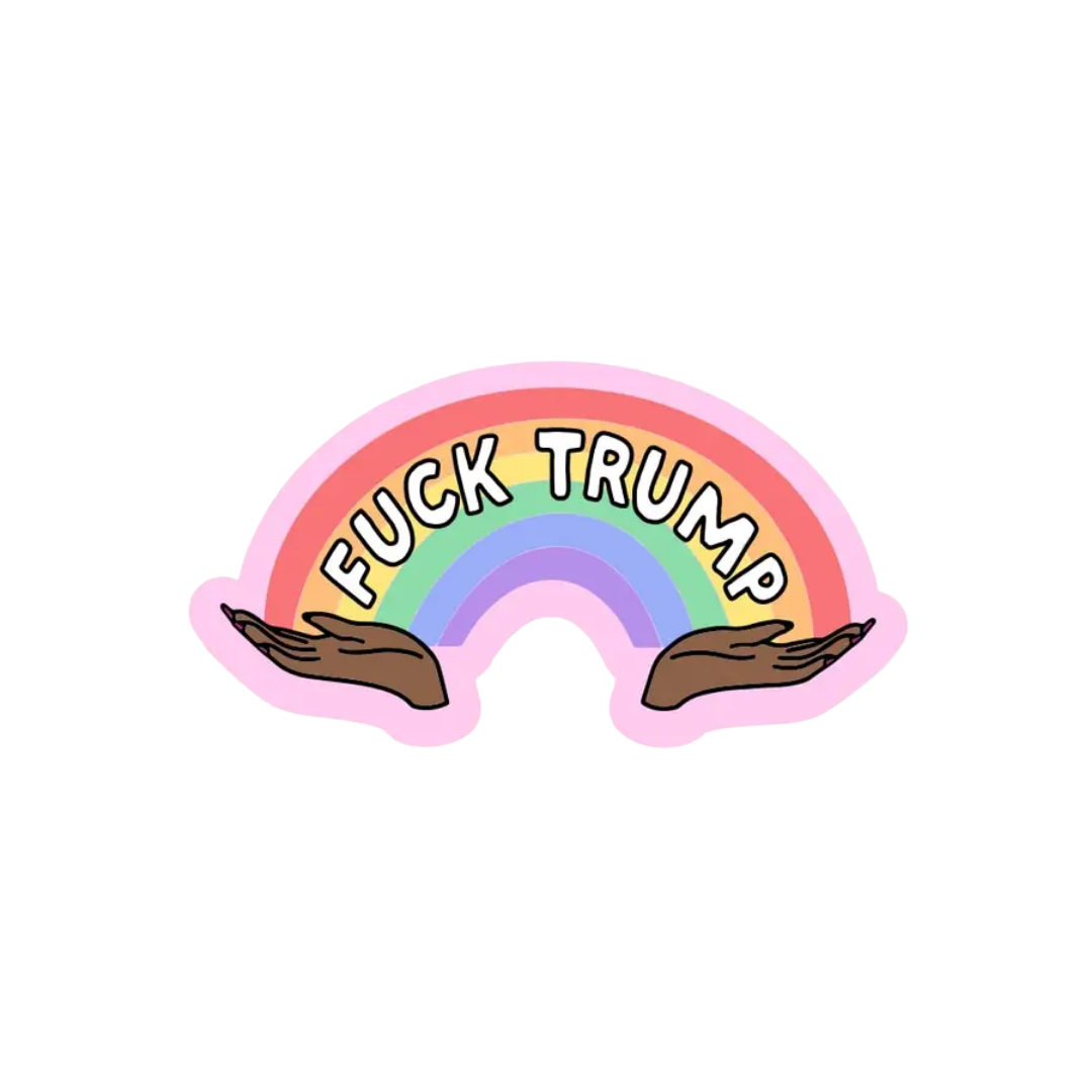 Fuck Trump Rainbow (Dark) Vinyl Sticker