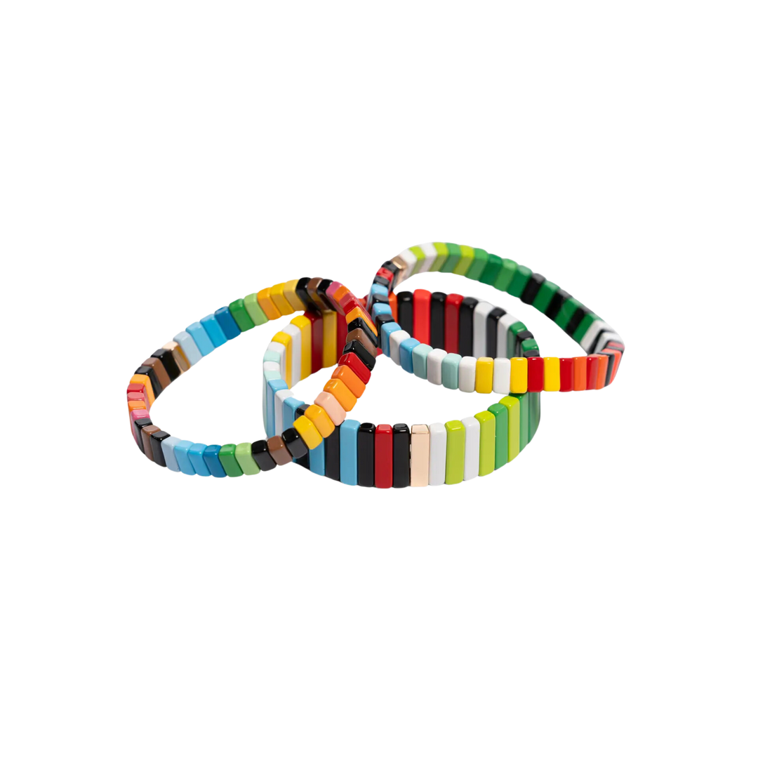 London Stripe Colorful Tile Bracelets