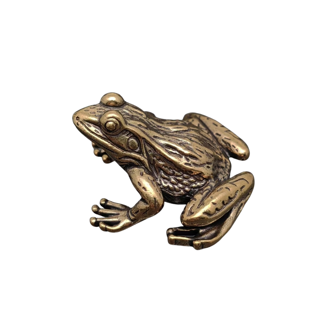 Vintage Brass Frog Desktop Ornament