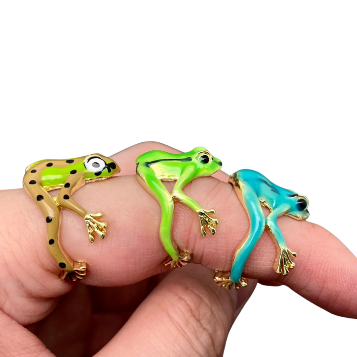 Funny Enamel Tree Frog Ring