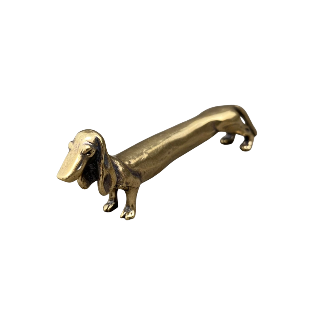 Simple Brass Dachshund Desktop Ornament