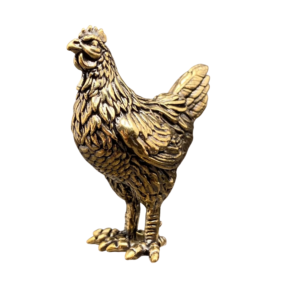 Brass Hen Desktop Ornament