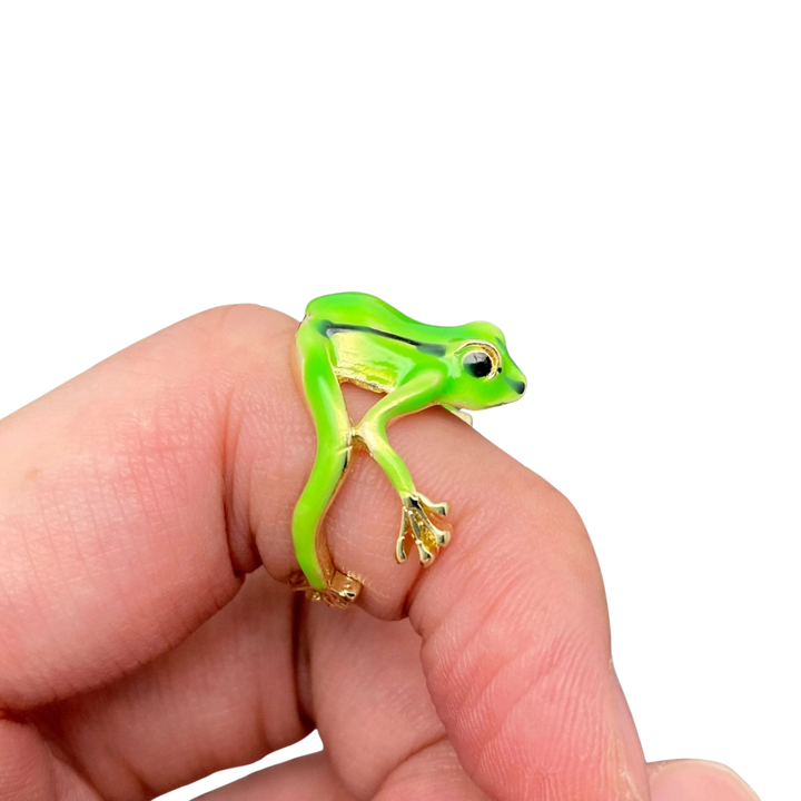 Funny Enamel Tree Frog Ring