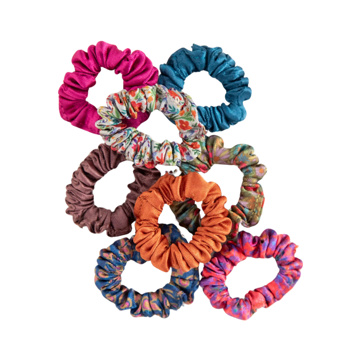 Mini Satin Scrunchie, Set of 8