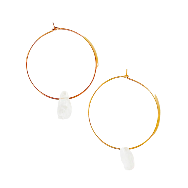 Gold-Filled Hoops with Moonstones