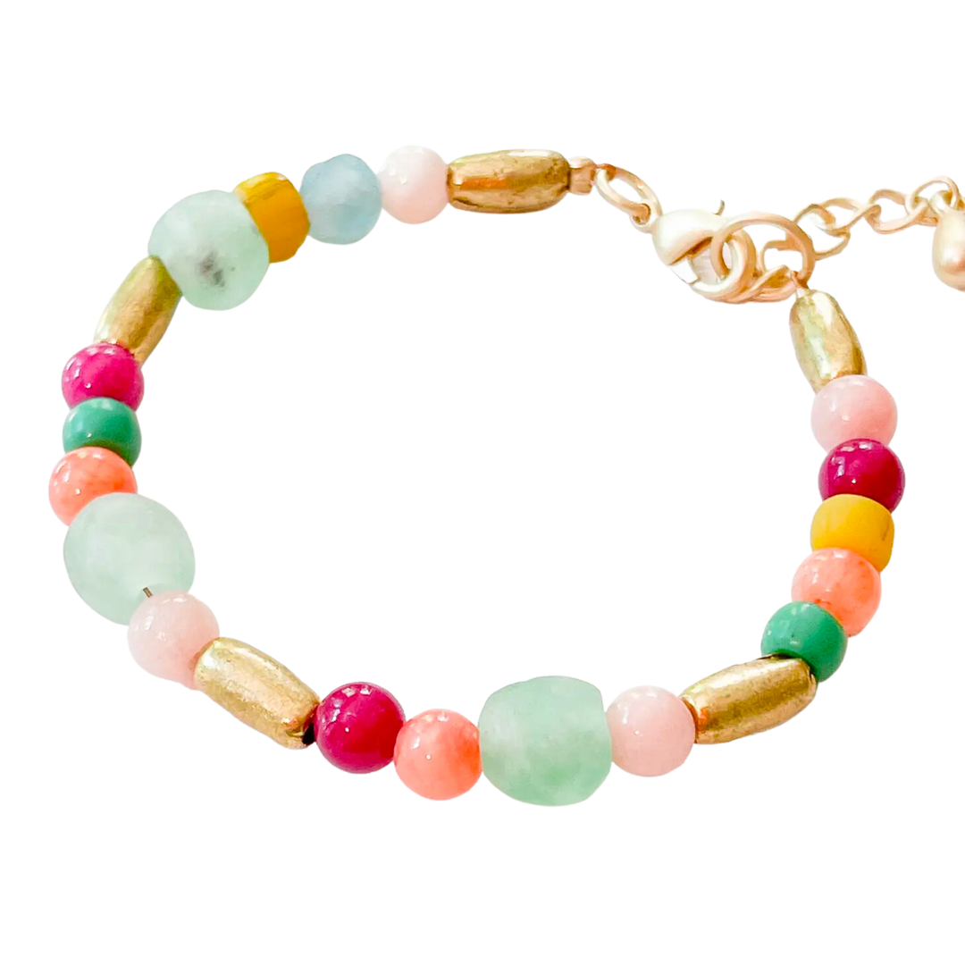 Colorful Mixed Bead Adjustable Stacking Bracelet