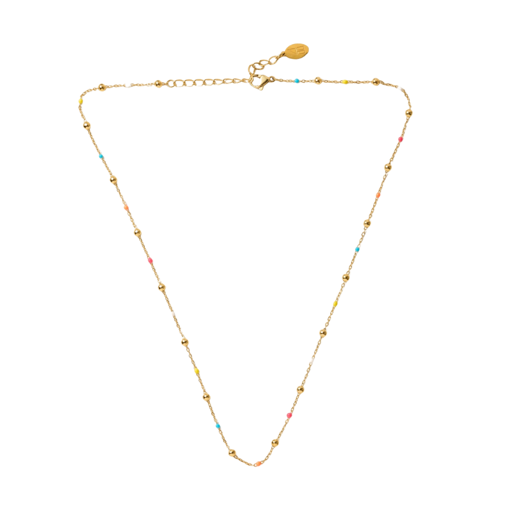 Phoebe Colorful Gold Ball Necklace