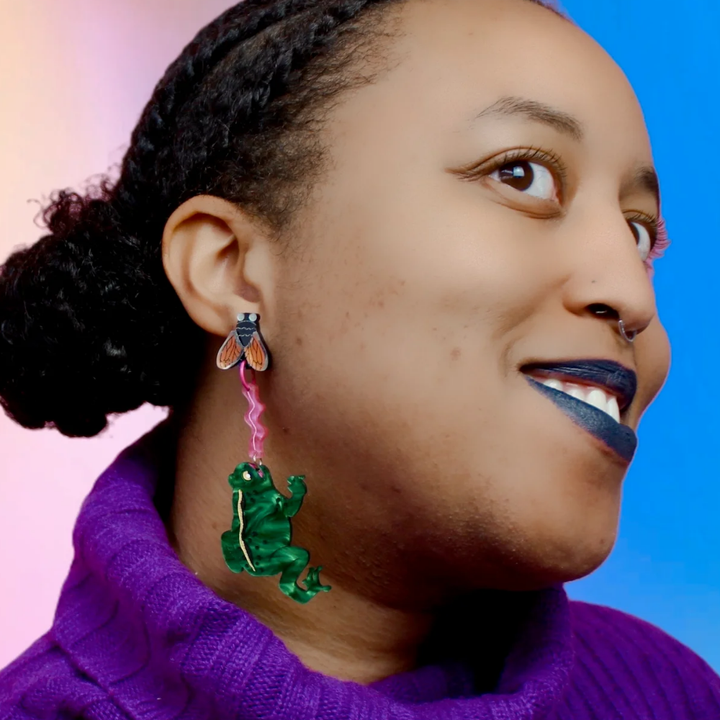 Frog and Fly Earrings