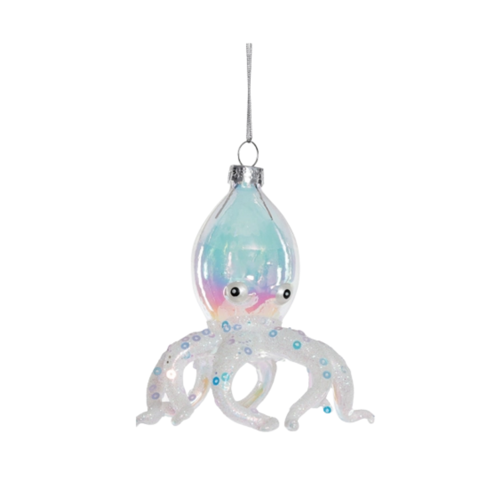 Iridescent Glass Octopus Ornament