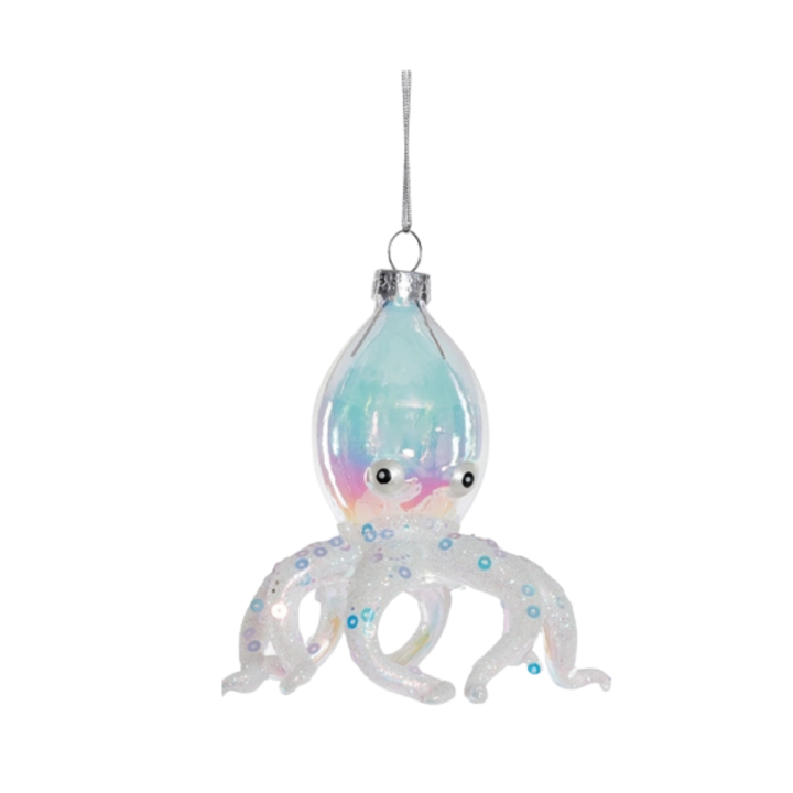 Iridescent Glass Octopus Ornament