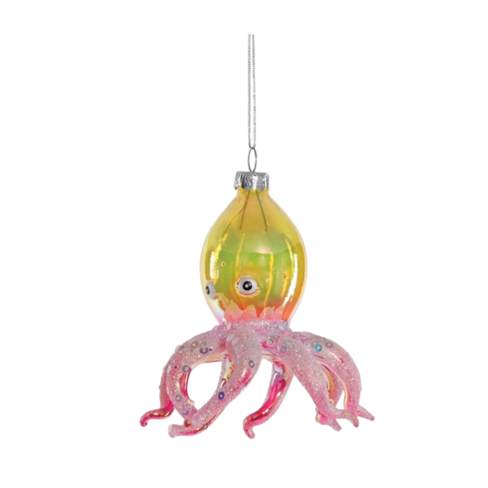 Iridescent Glass Octopus Ornament