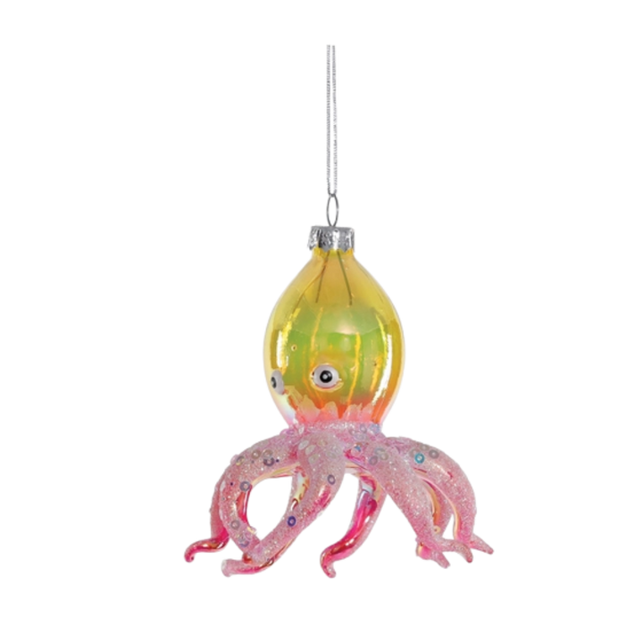 Iridescent Glass Octopus Ornament