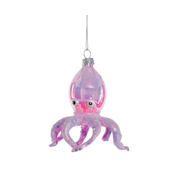 Iridescent Glass Octopus Ornament