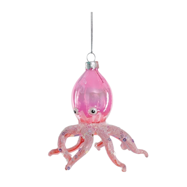 Iridescent Glass Octopus Ornament