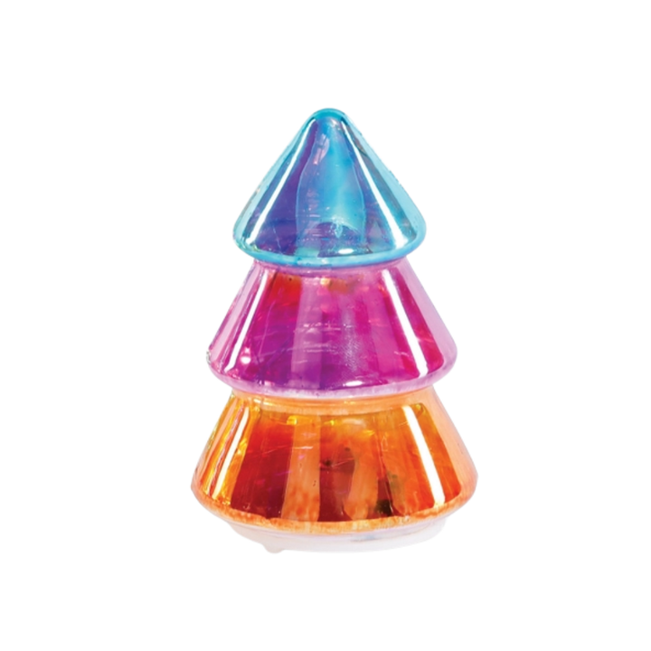 Lit Rainbow Glitter Glass Christmas Tree (Assorted)